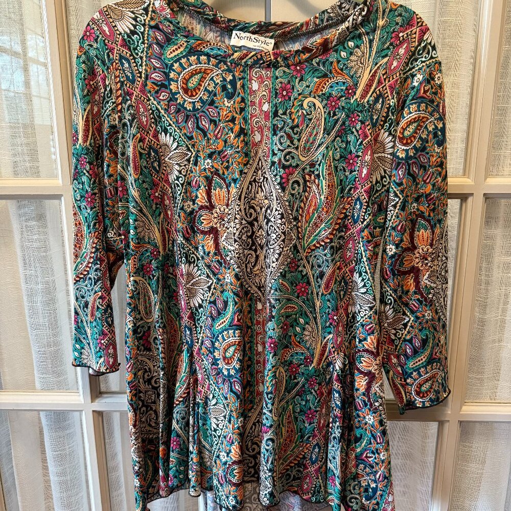NorthStyle Paisley 3/4 Sleeve Tunic Top
